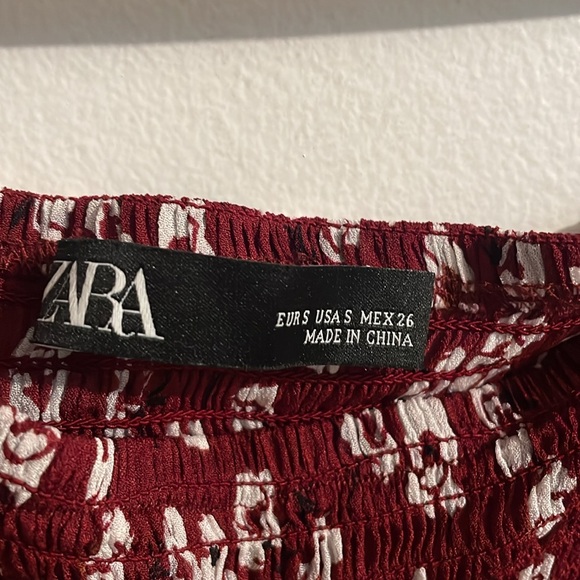 Zara floral burgundy dress NWOT - Picture 6 of 6
